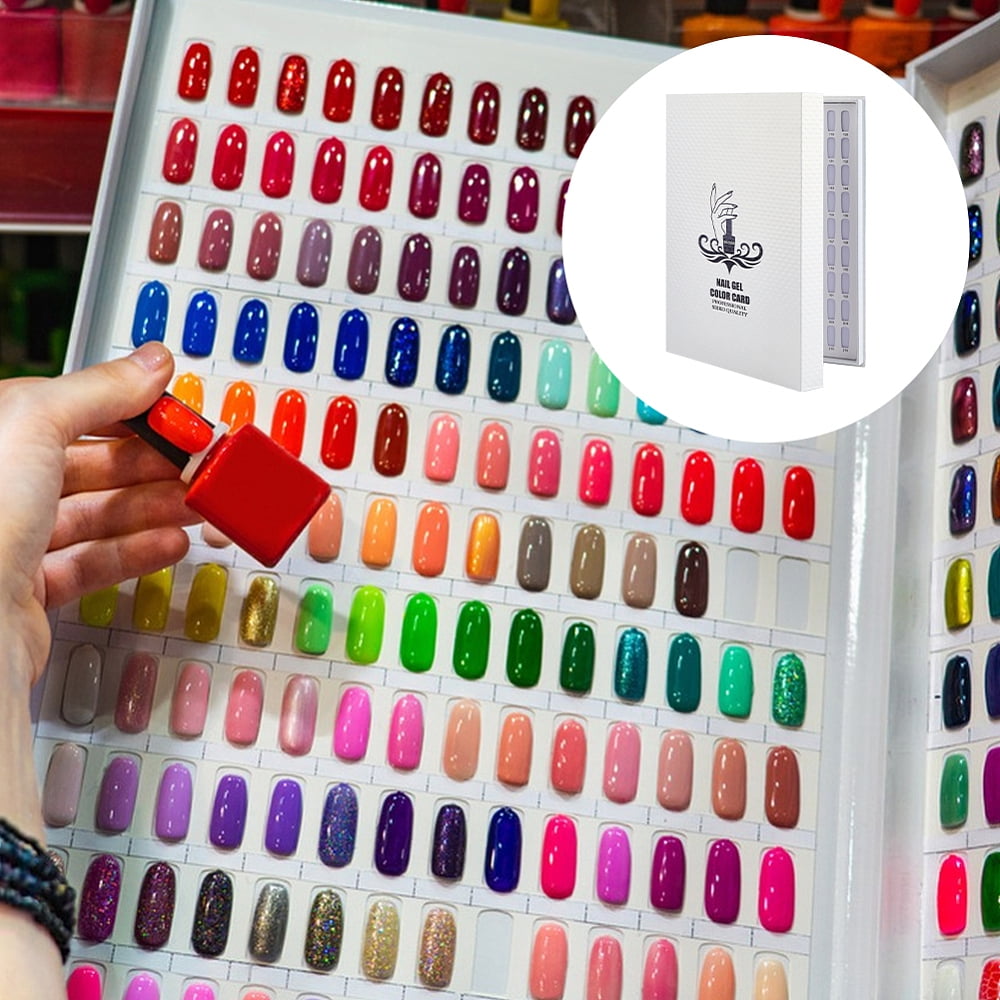 1set 2 Sets Practice False Nail Tips for DIY Nail Art Design Display with 1Pc Plastic Nail Sample Display Book White 17.8x5.8x0.3cm