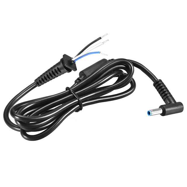Cable adaptador de alimentación de CC en ángulo recto Uxcell 4.5mm x 3.0mm enchufe macho 4 pies de longitud negro 2pcs