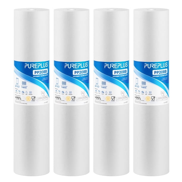 Cartucho de Filtro de Agua PUREPLUS 1 Micrón 20x4.5'' Paquete de 4