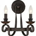 thumbnail image 1 of Quoizel Noble Traditional Wall Sconce Rustic Black 2 Lights B10 Candelabra, 1 of 4