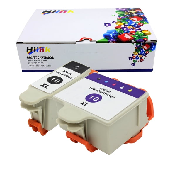 HIINK Lot de 2 Cartouches d'Encre Compatibles de Remplacement pour Kodak 10TG 10 TG Noir & Couleur Encre