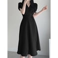 thumbnail image 4 of ZANZEA Polyester Short Sleeve V-Neck With Back Zipper Mid-Calf Length Dresses Womens, 4 of 6
