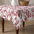 thumbnail image 4 of Red Boho Flower Table Cloth Waterproof Tablecloths, Vintage Paisley Farmhouse Pattern Tablecloth Dining Table Cover for Kitchen Party Tabletop Outdoor, Square Tablecloth 54x54 Inch, 4 of 9