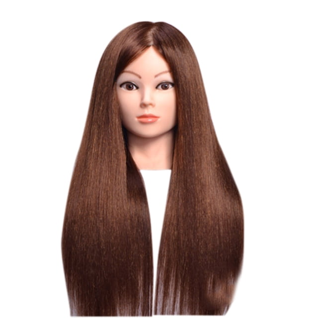 Maniquí de cabello real para peinar y maquillar, 20 pulgadas