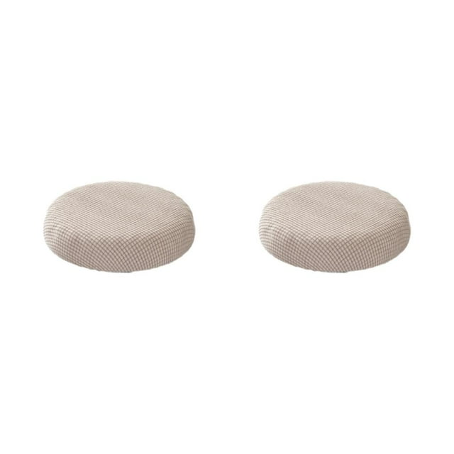 Decodeary Soft And Stool Cushions With Elastic Band – Any Space Round Cushion Polyester Seat Covers Fits Most Stools khaki 2Set