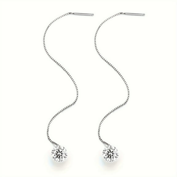 2 Carat*2 Women's Moissanite Earrings, S925 Sterling Silver - 18k Gold Plated, Diamond Drop Earrings with Certificate