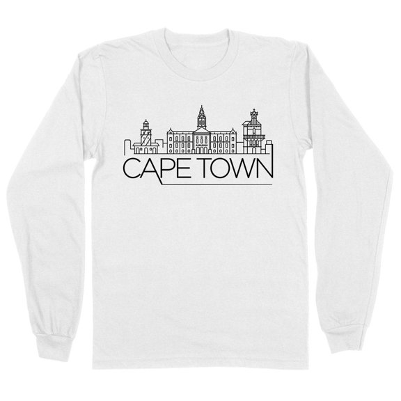 Skyline Cape Town South Africa Long Sleeve Shirt Unisex Large White
