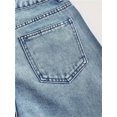 thumbnail image 3 of Pantalones vaqueros elásticos con diamantes de imitación for mujer, cintura alta, rectos, pierna ancha y brillantes, 2026, 3 of 7