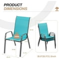 thumbnail image 3 of LAZY BUDDY Patio Dining Chairs Set of 8 with Armrests, Stackable Outdoor Chairs Set, Metal Frame & Textilene Fabric, for Lawn, Garden, Yard, Poolside, 3 of 8