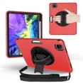 thumbnail image 1 of SaniMore for iPad Pro 11" 4th/3rd/2rd/1st Generation 2022/2021/2020/2018 Case with Pencil Holder Kickstand, 3-Layer Protection Cover with Shoulder Strap & Handle Shockproof Protective Shell, Red/Black, 1 of 7