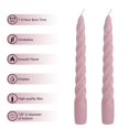 thumbnail image 3 of FCMSHAMD 7.3'' Pink Taper Candles -Unscented Dripless(2 Pack), 3 of 7