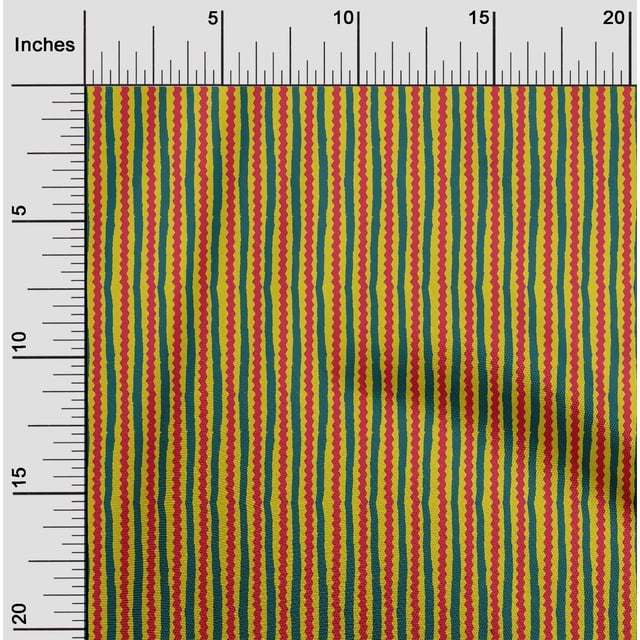 oneOone Tissu Polyester Lycra à Rayures Imprimé Bloc 56 Pouces de Large