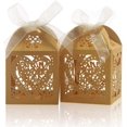 thumbnail image 1 of ZHAOCHENG Cajas cortadas con láser, 60 unidades, cajas de regalo de agradecimiento, cajas de recuerdo para bodas, cajas de dulces de encaje (doradas, 60), 1 of 5