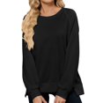 thumbnail image 1 of SHIXIAOO Chandail Décontracté à Col Rond pour Femmes à Manches Longues, chandail Doux et Confortable, Hauts Extensibles pour Usage Quotidien, Ensemble Blouse en Tricot, T-Shirt en Tricot, Chandail en Tricot, Pantalon, Veste Athlétique avec Capuche, 1 of 7