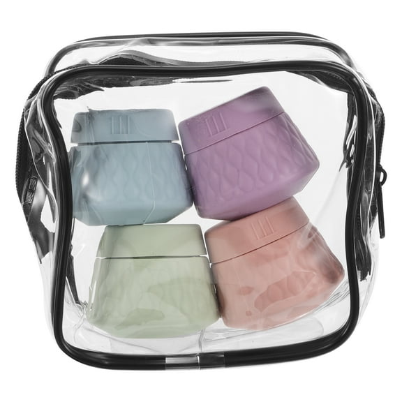 Raindrops 4-Pack Mini Silicone Makeup Containers Refillable Travel Foundation Bottles Portable Set