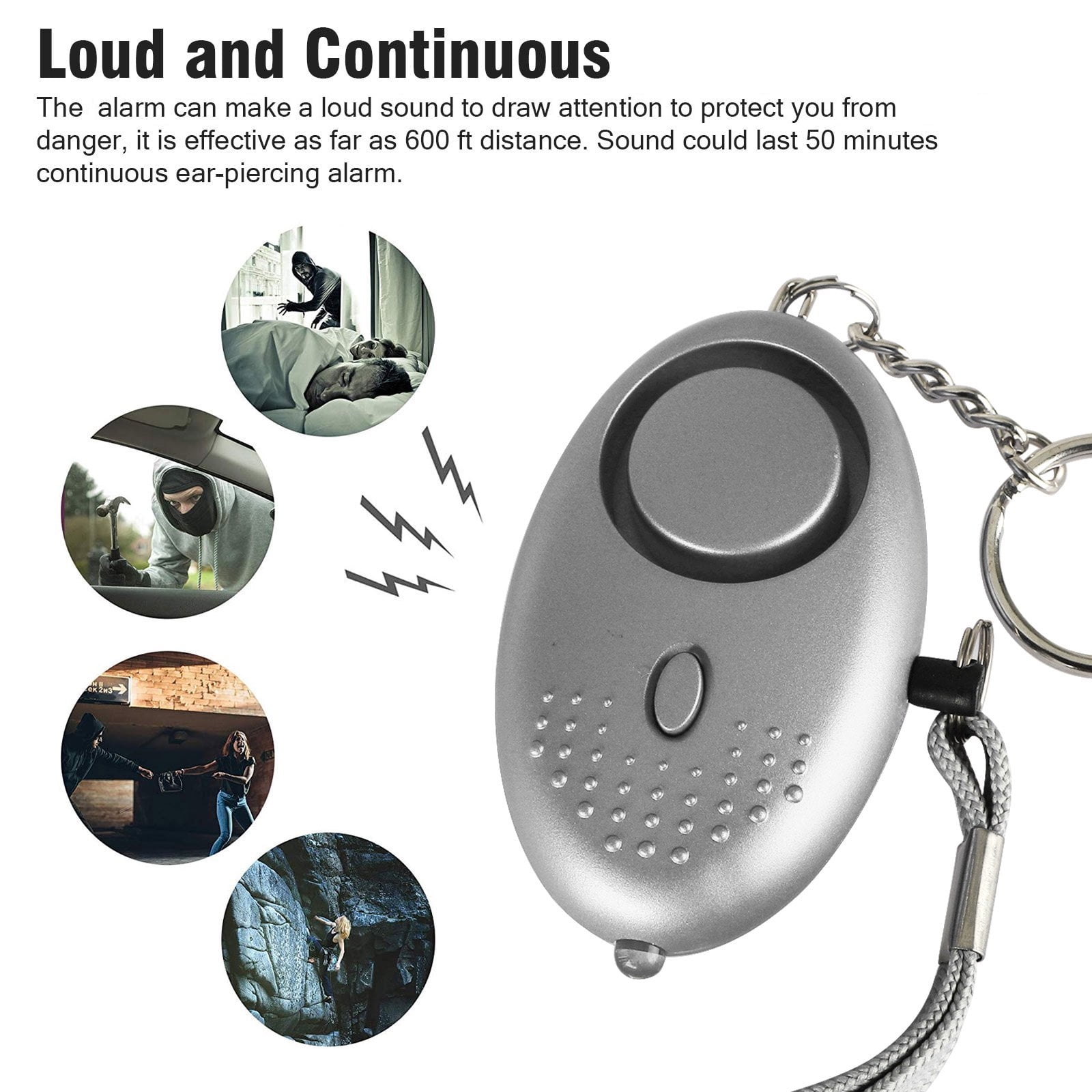 Free shipping service 5Pcs 130DB Emergency Personal Alarms Keychain