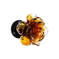 thumbnail image 6 of Rose Bud Flower Hand Blown Art Glass Wall Décor, Amber, 4.75" Diameter, 6 of 8