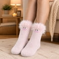 thumbnail image 2 of WXLWZYWL Womens Fuzzy Crew Socks, Cute Novelty Monster Socks, Warm Cozy Winter Sleep Socks for Girls Teens, 2 of 5