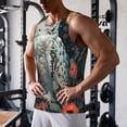 thumbnail image 5 of Logiee Moon Flower White Owl Print Men's Workout Tank Top,Quick Dry Workout Tank Top,Gym Muscle Tee,Fitness Bodybuilding Sleeveless T Shirt-4X-Large, 5 of 7