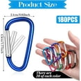 thumbnail image 2 of 180 Pcs 1.8" Small Aluminum Clip Keychain Buckle Clip Bulk, Aluminum Locking Spring Hook D Ring Shape Clips, Small Lock Spring Snap Hook for Outdoor Camping Fishing Hiking Car, 2 of 7