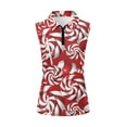thumbnail image 5 of Yuyamidu Red Candy Canes Golf Shirt for Women Christmas Tank Top Sleeveless Tennis Shirt Breathable Quarter Zip Activewear for Outdoor Sports Size S, 5 of 8