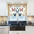 thumbnail image 5 of Yayeee Kitchen Curtains Tier Pair Light Filtering 27"x36" Rod Pocket Short Cafe Window Panel, Beige Butterflies, 5 of 7