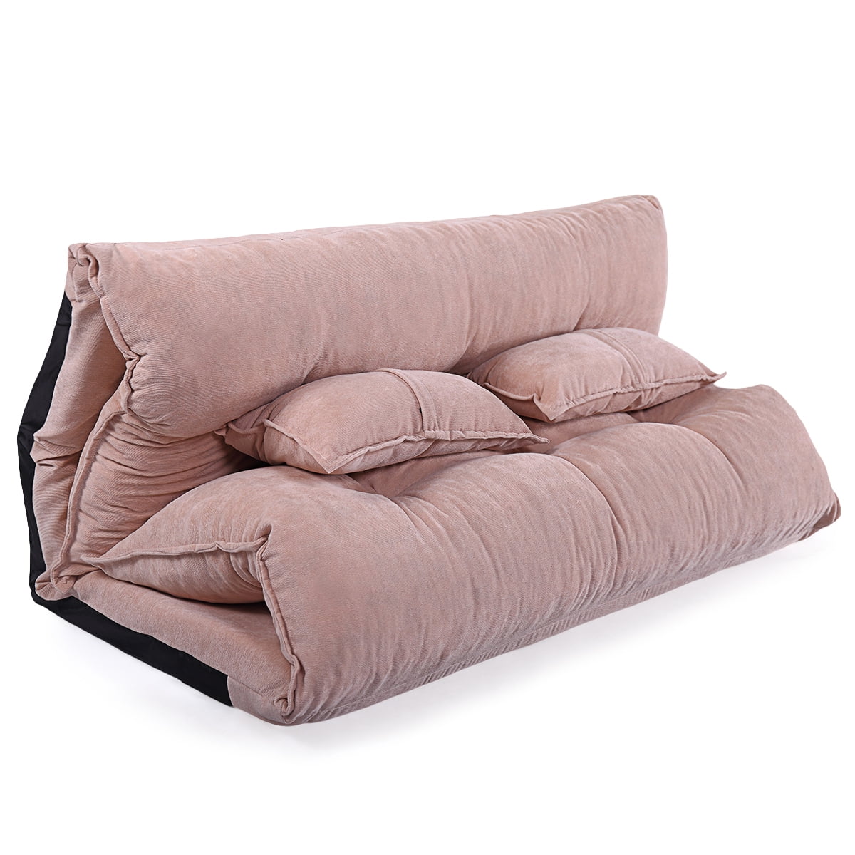 Kepooman Folding Floor Sofa Bed with Pillows, Corduroy Lazy Lounge Couch Chair - Pink Kepooman Folding Floor Sofa Bed with Pillows, Corduroy Lazy Lounge Couch Chair - Pink