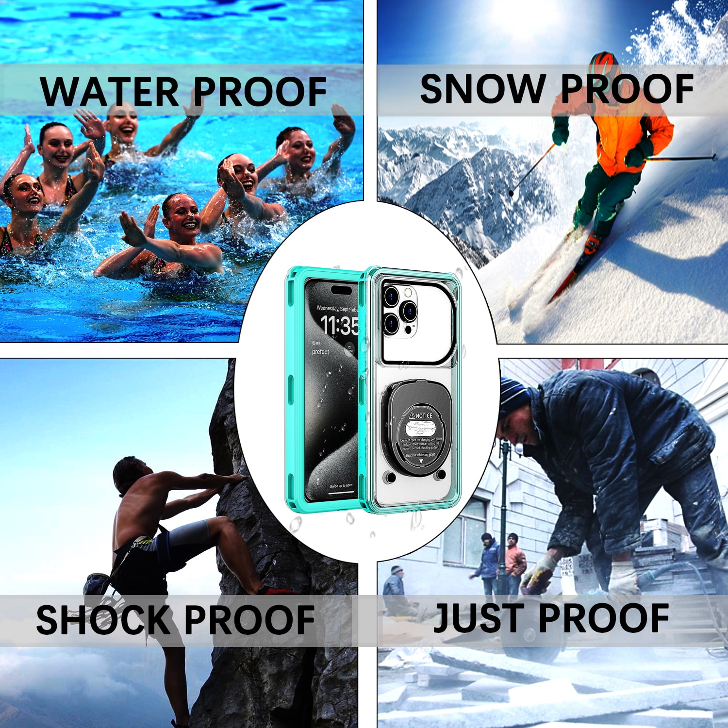 Foluu Waterproof Phone Pouch Case, 1Pack IPX8 Cell Phone Dry Bag, 6.9"
