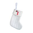 thumbnail image 1 of Decorative Knitted Christmas Socks Bag for Kids with Embroidery Letters Candy Themed Holiday Stocking, 1 of 3