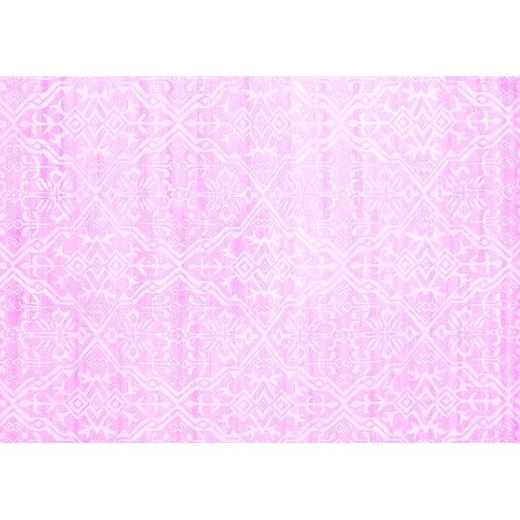 Ahgly Company Indoor Rectangle Solid Pink Modern Area Rugs, 6' x 9'