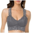 thumbnail image 1 of Womens Sports Bras Adjustable Minimizer Wireless Bra With Full Coverage All-Day Ease Queen Size Womens Bra Grey XL, 1 of 5