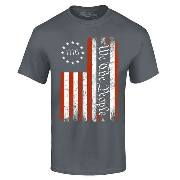 Shop4Ever Men's We The People American Flag Graphic T-shirt X-Large Black