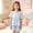 590Light Blue1543, variant on Child Girls Summer Short Sleeve Cloud Print Cute Cartoon Tops Pants Toddler Comfy Outfit Sets Square Collar Holiday Daily Clothing Sets