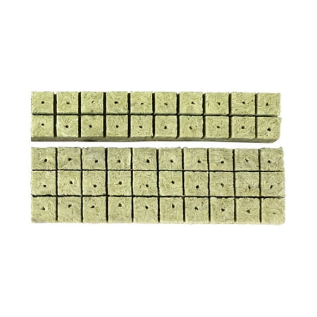 

50 Pieces Rockwool Stonewool Grow Cubes Starter Sheets for Cuttings Plant Propagation Seed Starting Hydroponic Grow Media Growing Medium for Vigorous Plant Growth