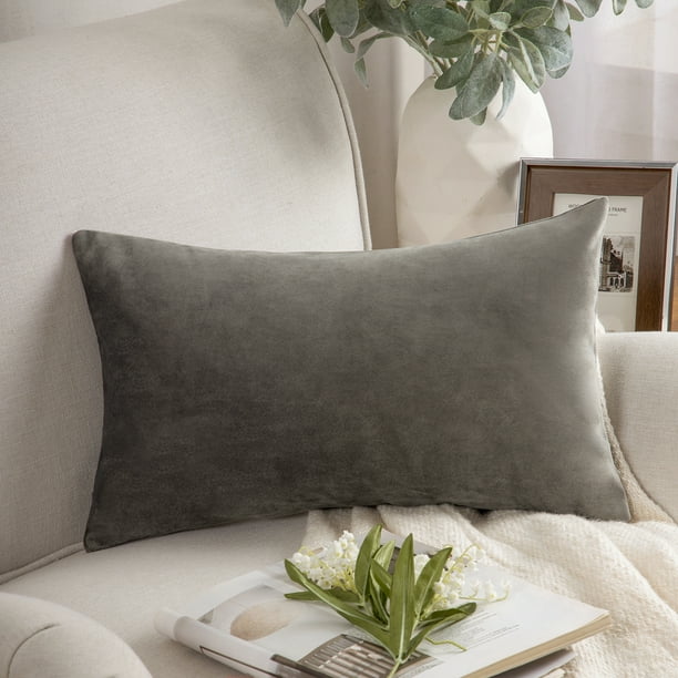 Phantoscope Soft Silky Velvet Series Decorative Throw Pillow, 12" x 20