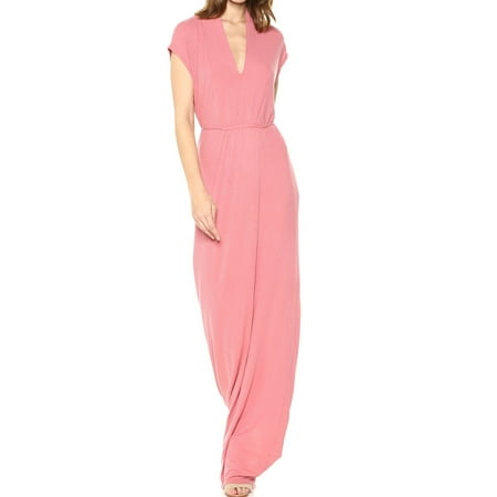 Lucky Brand Pink Ribbed V-Neck Women's Size Medium M Maxi Dress