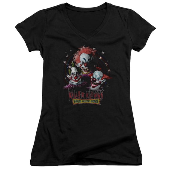 Killer Klowns From Outer Space Killer Klowns Junior Women's V-Neck T-Shirt Black