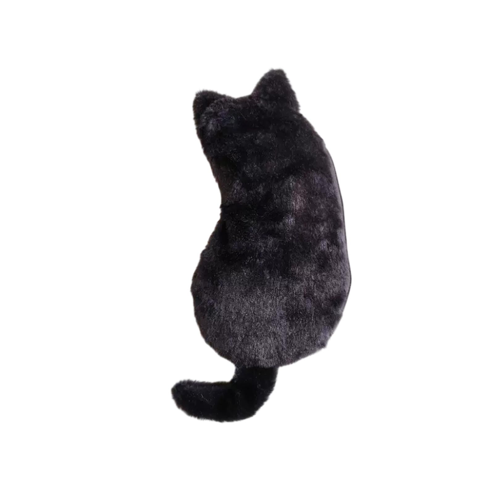 Weloille Plush Cat Multifunctional Storage Bag, Coin Purse, Pencil Case and Makeup Brush Holder with Zipper, Flock Material, 25x12cm, Multi-Color