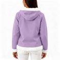 thumbnail image 5 of Wutalume Women's Casual Fashion Long Sleeved Zip Up Fleece Hooded Cardigan, Soft and Warm Outerwear for Relaxed Style and Winter Layering,Purple XL, 5 of 5