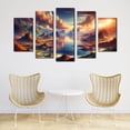 thumbnail image 2 of Cuadro decorativo para sala, recamara, Paisaje Atardecer Lago Montañas, elegante, moderno, minimalista, Set de 5 piezas, 2 of 5