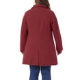 thumbnail image 3 of Agnes Orinda Women's Plus Size Valentines Day Turndown Collar Side Pocket Single Breasted Coat 2X Burgundy, 3 of 6