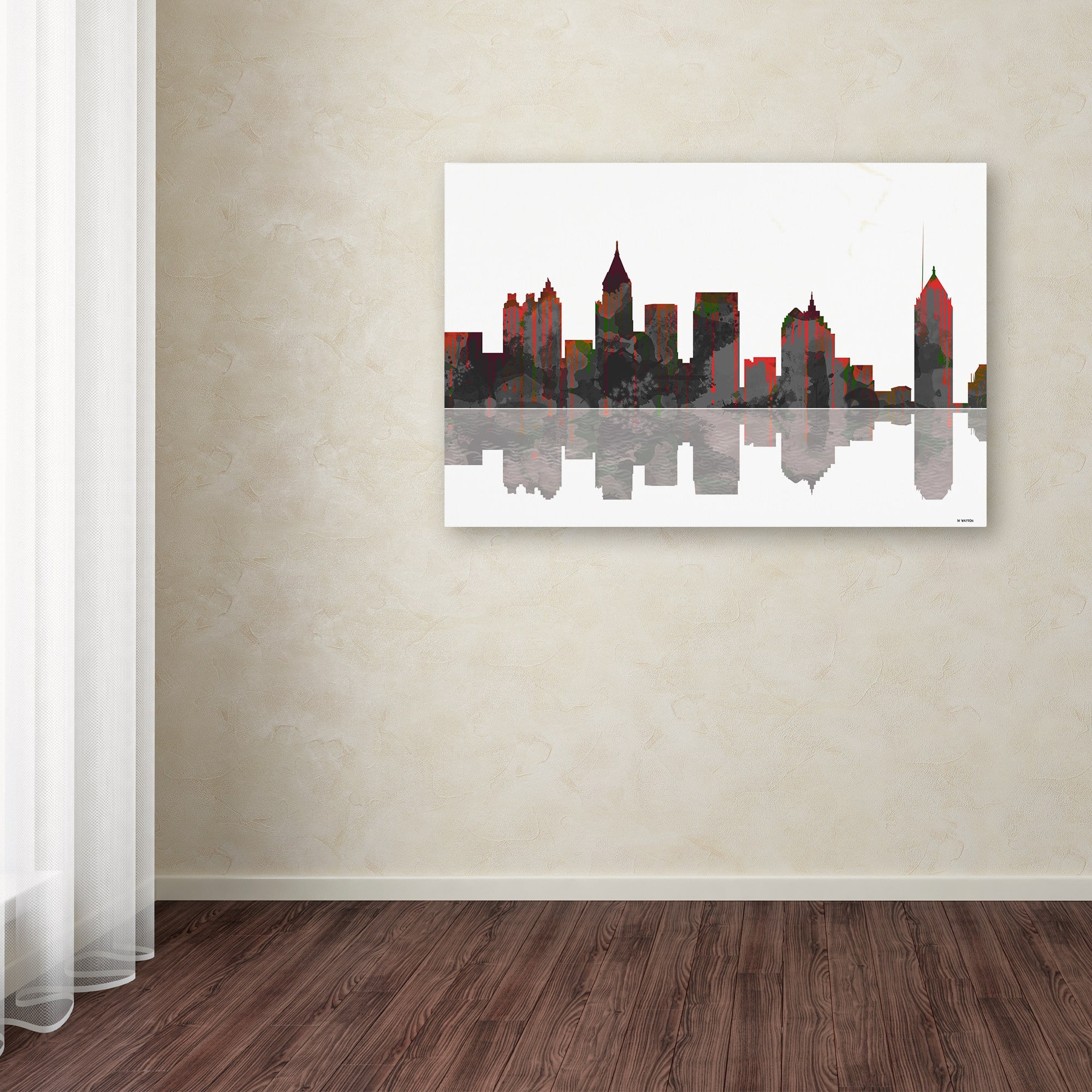 Marlene Watson "Atlanta Georgia Skyline" Canvas Art