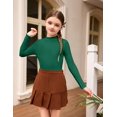 thumbnail image 2 of Oudiya Girls Half Turtleneck Long Sleeve Sweater Tops Knit Slim Fit Pullover Blouse for Kids 6-14Y, 2 of 6