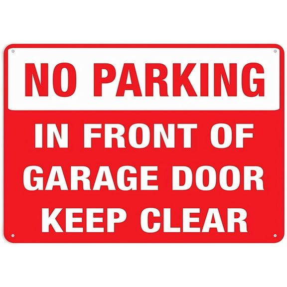 No Parking in Front of Garage Door Keep Clear for Business - 8"x12" Rust Free Aluminum UV Printed Sign, 4 Pre-Drilled Holes Durable Weatherproof, Garage Access, Parking Prohibition