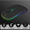 thumbnail image 2 of 2.4GHz & Bluetooth Mouse, Rechargeable Wireless LED Mouse for Lenovo Tab K10 ALso Compatible with TV / Laptop / PC / Mac / iPad pro / Computer / Tablet / Android - Onyx Black, 2 of 7