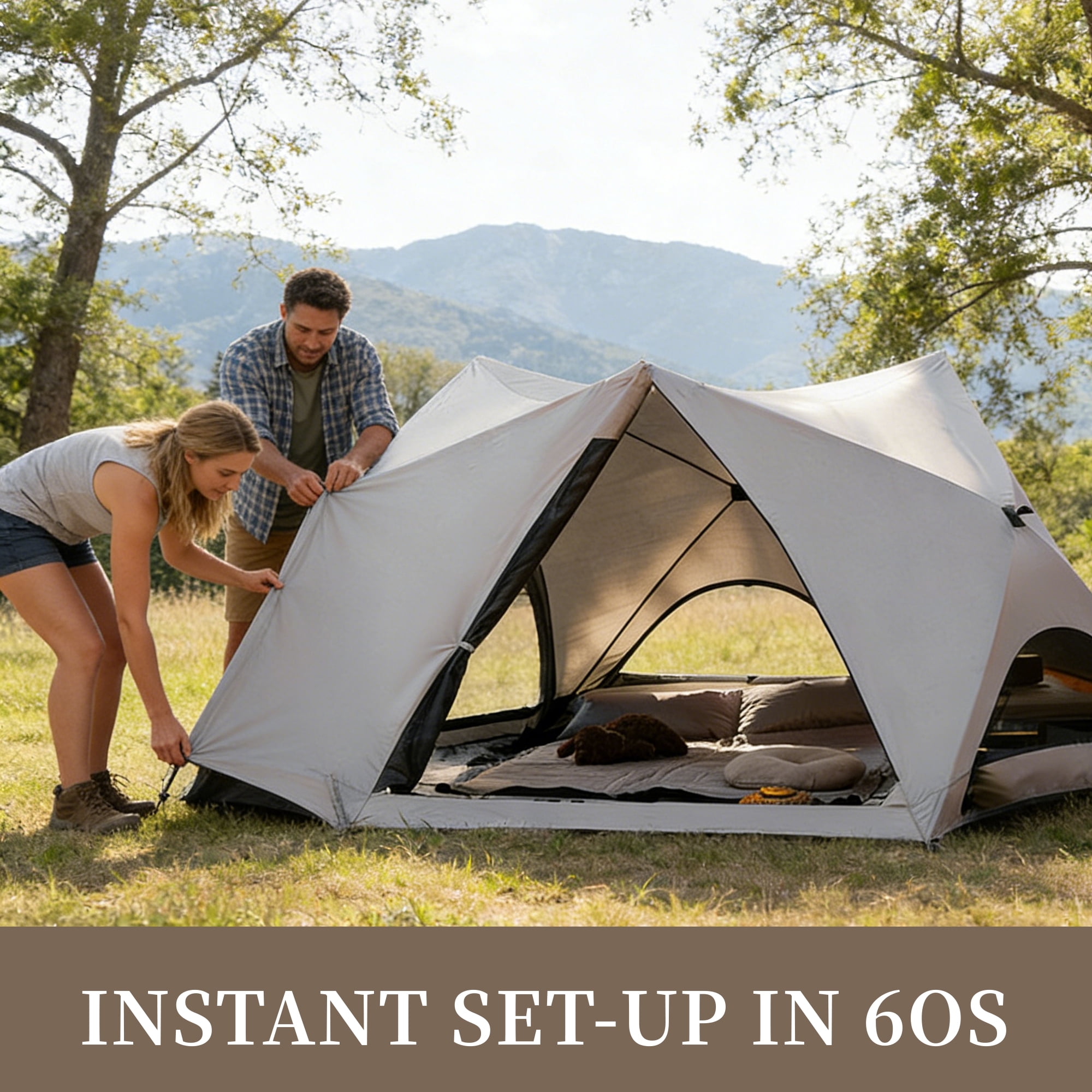 Nalwort Camping Tent  Backpacking 2 Person Waterproof Lightweight Easy Setup Instant 3000mm Waterproof Rating Outdoor Hiking Tent