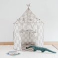 thumbnail image 5 of 3 Sprouts Kids Play Tent Playhouse Castle with Recycled Fabric for Indoor and Outdoor Games in Checkerboard Beige, 5 of 7