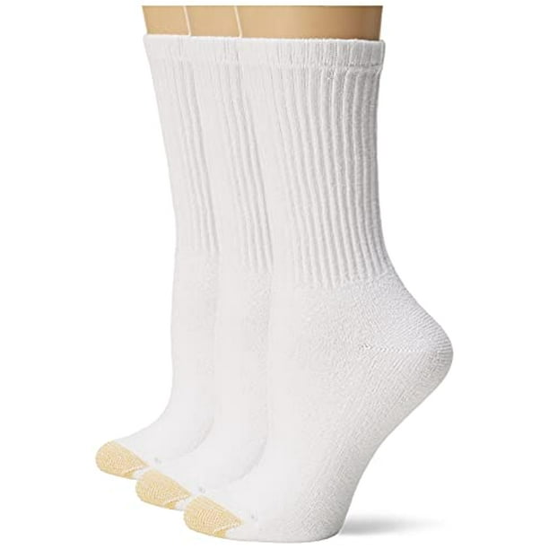 Gold Toe Women's Ultratec Crew Socks, 3Pairs, White, Medium