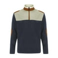 thumbnail image 2 of AWZXDE Men's Color Block Half Zip Stand Collar Sweatshirt, Fashion Warm Pullover No Hood Navy,XXL, 2 of 2