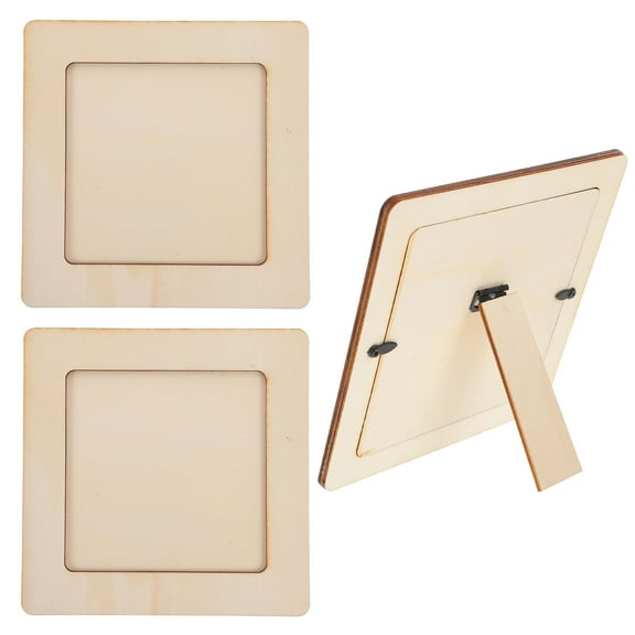 PBPBOX Khaki Wooden Picture Frame Unfinished for Craft Projects 3Pcs
